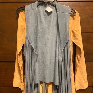 Suede fringe vest